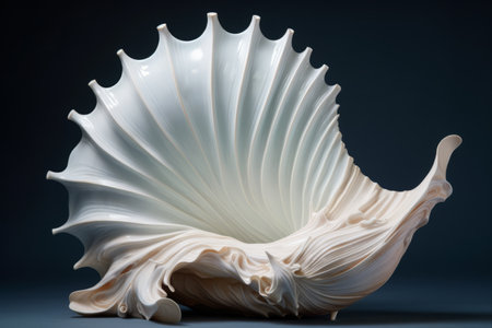 Mystical Beauty Unveiled: The White Seashell --ar 3:2の素材
