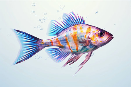 Captivating Marine Fish Floating Against an Isolated Transparency Background (Aspect Ratio 3:2)の素材