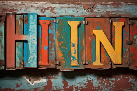 Essential Inquiries: Classic Word Abstract on Grunge Woodの素材