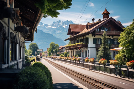 Interlaken: The Captivating Swiss Town in the Heart of the Bernese Oberland Alpine Regionの素材