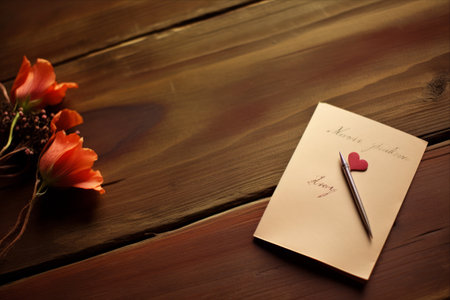 Eternal Love Expressed: I Love You on Enchanting Wooden Backgroundの素材