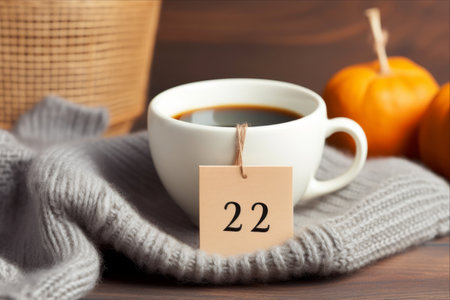 Embrace the Cozy: November 27th, a Perfect Autumn Day for Savoring Teaの素材