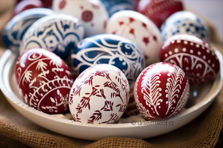 Waxing Artistry: Crafting Symbolic Easter Eggs with Intricate Patternsの素材