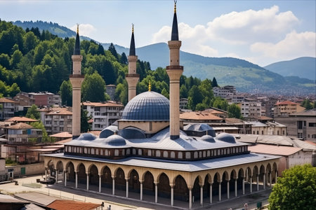 Gazi Husrev-beg Mosque: An Enchanting Perspective of its Majestic Mausoleum in Sarajevo, Bosnia and Herzegovinaの素材