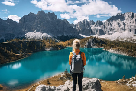 Exploring the Majestic Dolomite Mountains: An Active Backpacking Adventure at Lago di Sorapissの素材
