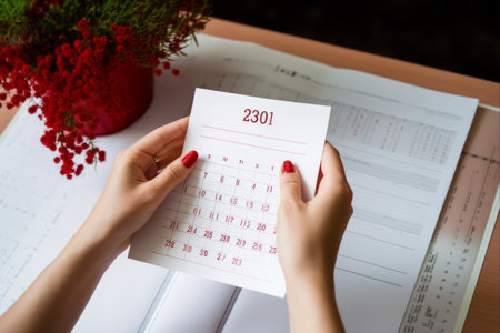 Businesswoman's Mid-Year Evaluation: Achieving July's Goals and Planning Ahead!の素材