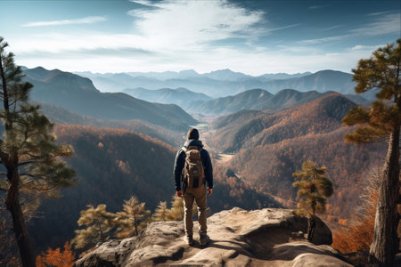 The Mountain Explorer: A Young Man's Passion for Hikingの素材
