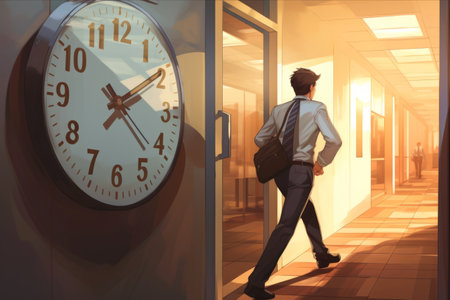 The Time Pressed Businessman: Racing Against the Clock to Secure an Important Meetingの素材