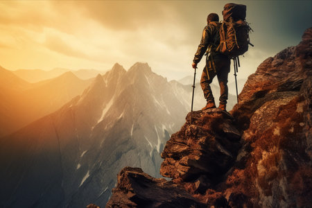 Scaling New Heights: A Daring Adventure on the Rocky Mountain Edgeの素材