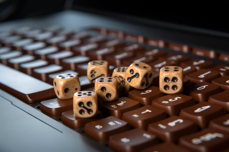 Unleashing Creativity: Unraveling the Mystery of Letter Dice in Front of a Keyboardの素材