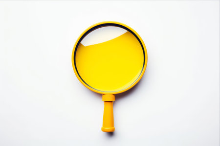 Attention: Magnifying the Importance of Exclamation Mark on Yellow Warning Sign!の素材