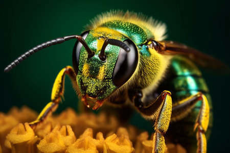 The Colorful World of Agapostemon: Unveiling the Beauty of the Green and Yellow Sweat Beeの素材