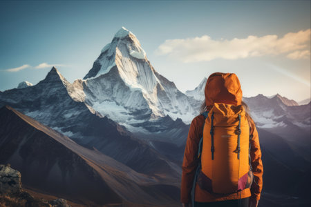 Exploring the Majestic Himalayan Peaks: A Woman Traveler's Journey of Adventure and Discoveryの素材