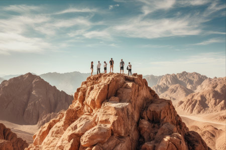 Conquering New Heights: Adventurers Scale the Sinai Desert in Northern Egyptの素材