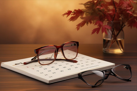 Time and Vision: A Desktop Calendar and Glasses for Optimal Scheduling --ar 3:2の素材