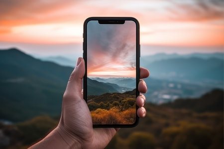 Capturing Nature's Beauty: Sunset Photography and the Art of Sharing Memories through Social Mediaの素材