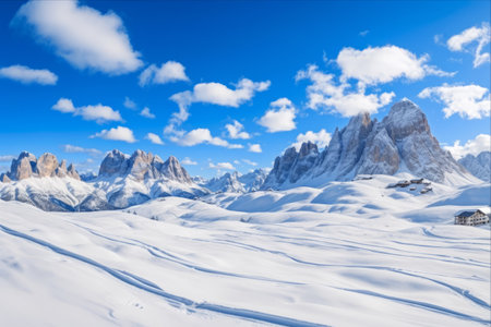 Majestic Winter Wonderland: Panoramic Delights of Croda da Lago, Lastoni di Formin, and More in the Dolomites, Italyの素材