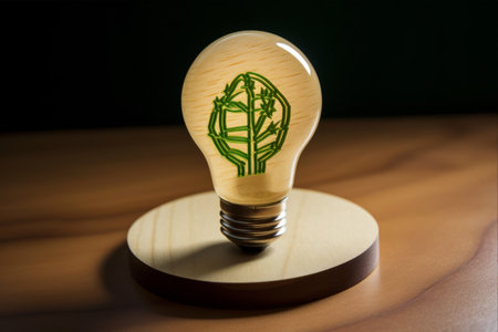 Wooden Icon: Lighting the Way to Renewable and Sustainable Green Energyの素材