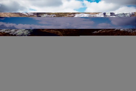 Epic Journey: A Mature Woman's High Altitude Hike through the Majestic Norwegian Mountainsの素材