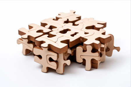 Enigmatic Conundrum: A Whimsical Puzzle Unveiled on a White Background (3:2 Aspect Ratio)の素材