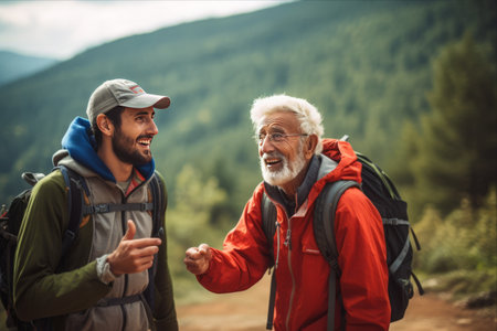 Discovering Adventure: Elderly Hiker Seeks Guidance on Remote Trailの素材