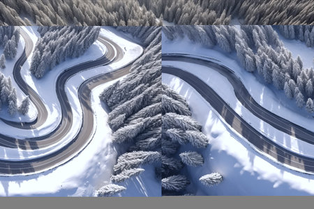 Majestic Serenity: Exploring the Enchanting Julier Pass in Snowy Graubunden, Switzerlandの素材