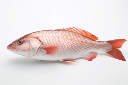 Savoury Delights: Captivating Raw Fish Displayed on a Pure White Canvasの素材