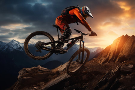 Conquer the Majestic Mountains on a Mountainbike - AR 3:2 Adventureの素材