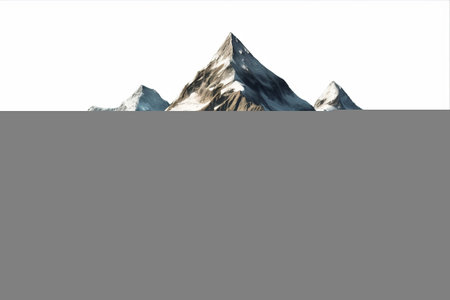 Majestic Natural Landscapes: Mountain, Island, and Hills Embracing Blissful Solitude on a Pure White Canvaの素材