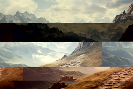 The Resilient Journeys: Exploring the Majestic Mountains Through Men's Footsteps - Close Upの素材