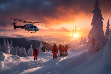 Miraculous Winter Sunset Rescue: North Shore Search and Rescue Saves Lost Skier on Seymour Mountainの素材