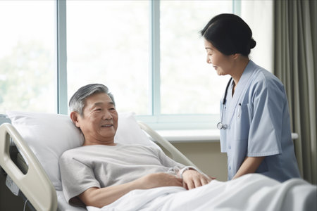 Embracing Empathy: The Vital Role of an Asian Mature Woman Doctor in Providing Expert Healthcare and Empathetic Support for Senior Patientsの素材