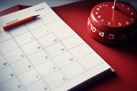 Boldly Marked: Appointment Set for AR 3:2 in Red Circle on Calendarの素材