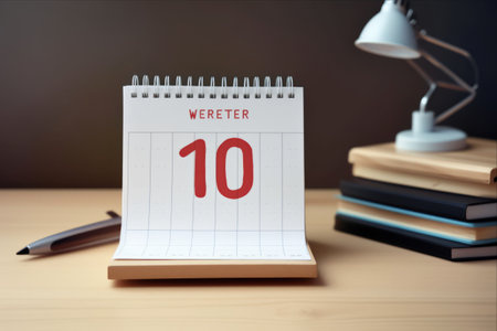 Marking the Way: September 10th, Day 10 of the Month in an Office Ambianceの素材