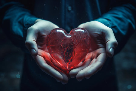The Symbolic Power of a Red Heart in Hand: Exploring the Intersection of Medicine and Loveの素材