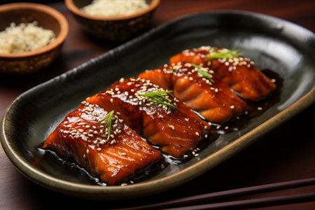 Savory Korean-Style Salmon: A Delightful Fusion of Shoyu Marinade and Soy Sauce Picklingの素材