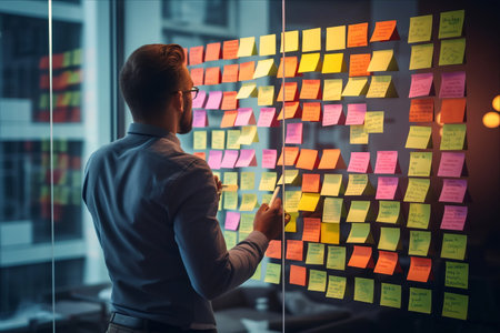 Revolutionizing Business Success: Unleashing Creativity with Colorful Sticky Notes and Glass Boardsの素材