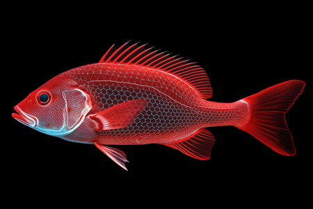 Captivating Image of a Red Snapper Fish: Transparent Background Art through AI Generative Processの素材
