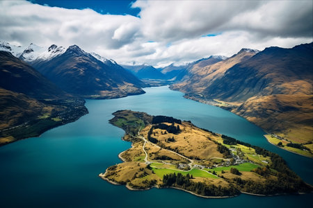 Enchanting Aerial Mountain Landscapes in Queenstown, New Zealandの素材