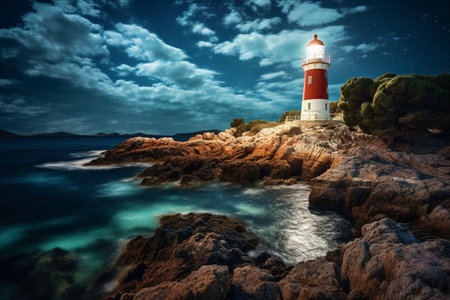 Captivating Lighthouse on Hvar Island, Dalmatia: A Picturesque 3:2 View of Croatia's Coastal Beautyの素材