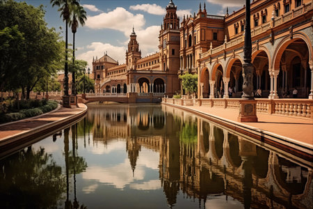 Captivating Splendor: Exploring Plaza de EspaÃ±a in Seville, Spainの素材