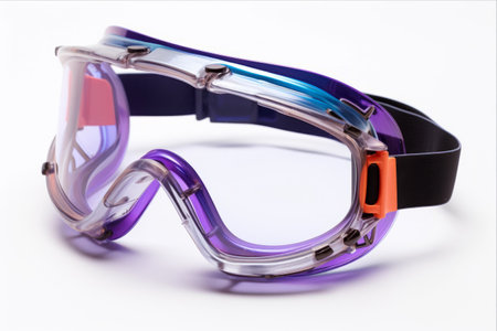Shield Your Vision: Welding with Confidence in Protective Goggles on a White Background --AR 3:2の素材