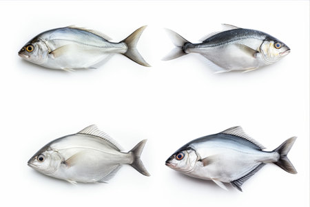 Glistening Dorada Delicacies on a Pristine White Canvas - AR 3:2の素材