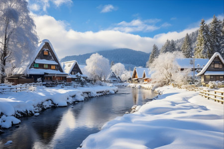 Winter Magic in the Historic Villages of Shirakawa-go: A World Cultural Heritage in Gifu Prefecture, Japanの素材
