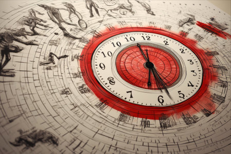 Urgent Message Highlighted: Red-Penciled, Time Sensitive Text on Paperの素材