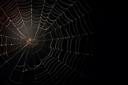 Enchanting Spider Web: Captivating Art on a Transparent Canvasの素材
