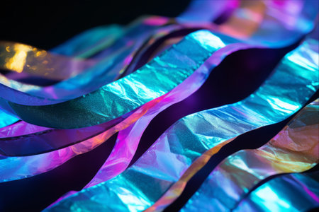 Vibrant Macro Close-Up: Captivating Neon Holo Paper Edges in AR 3:2の素材