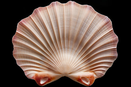 Captivating Close-Up: Mesmerizing 3:2 Vertical Image of a Natural Scallop Shellの素材