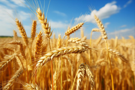 Capturing the Essence of Summer: Exploring the Flourishing Wheat Fields in Temperate Countriesの素材