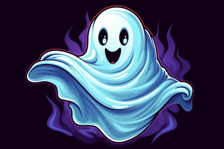 Boo-tiful Halloween Ghost Cartoon Iconの素材